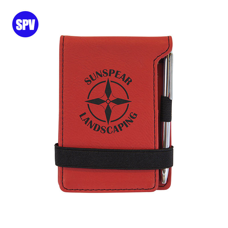 Mini bloc-notes en similicuir laser avec stylo