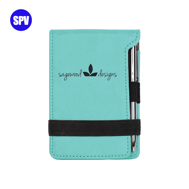 Mini bloc-notes en similicuir laser avec stylo