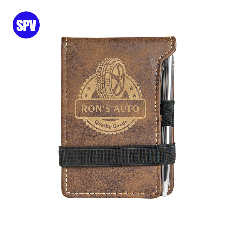 Mini bloc-notes en similicuir laser avec stylo