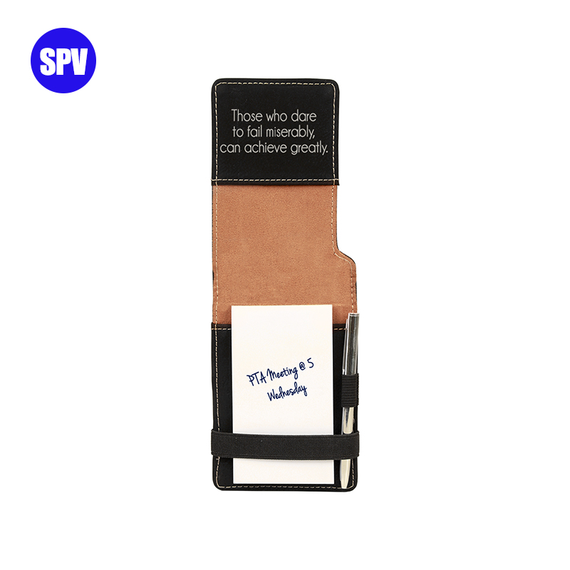 Mini bloc-notes en similicuir laser avec stylo