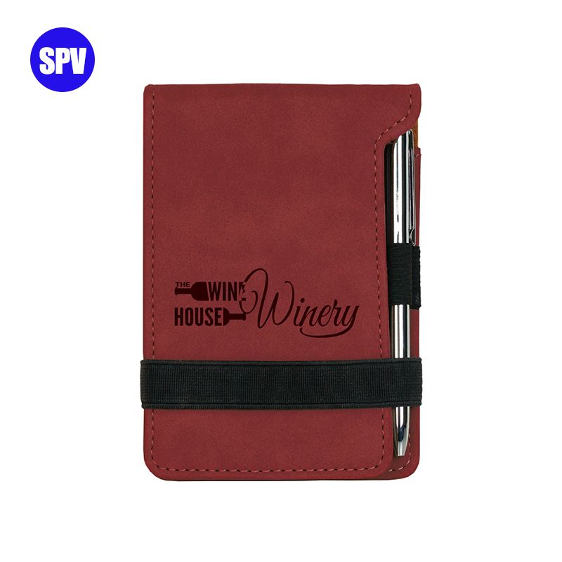 Mini bloc-notes en similicuir laser avec stylo