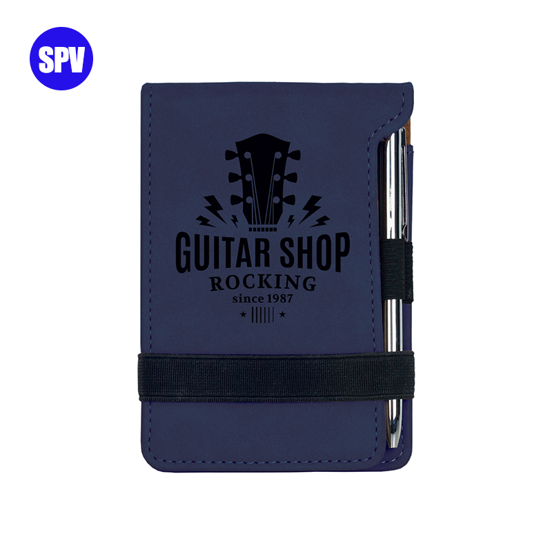 Mini bloc-notes en similicuir laser avec stylo