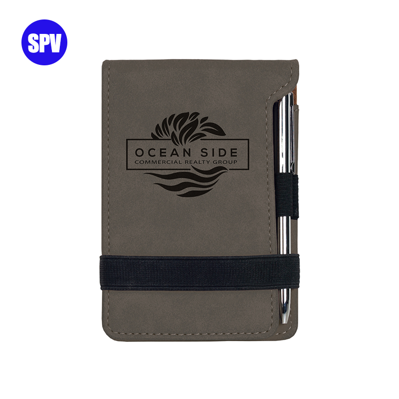 Mini bloc-notes en similicuir laser avec stylo