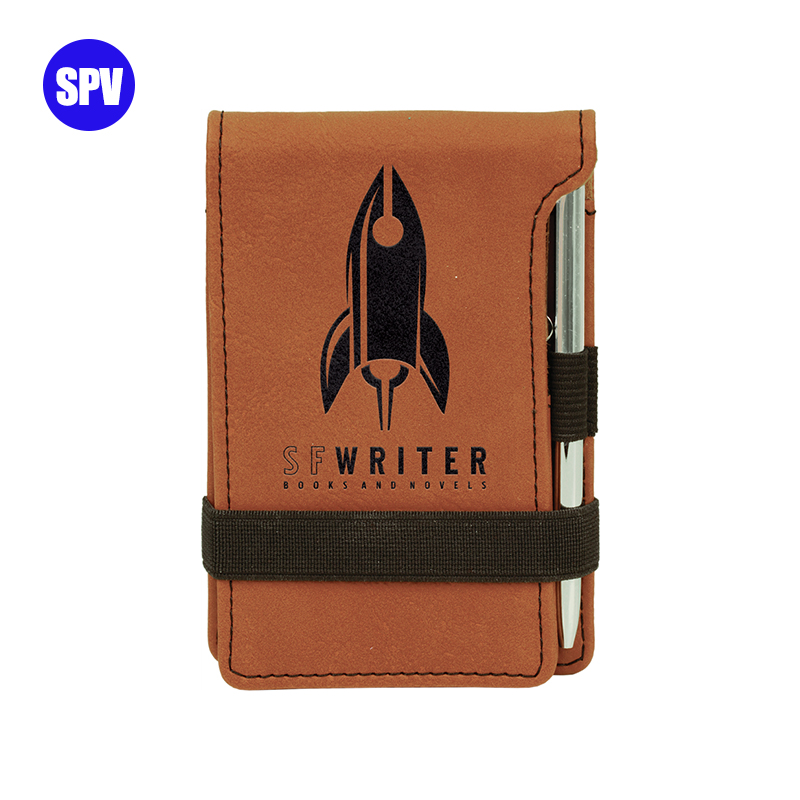 Mini bloc-notes en similicuir laser avec stylo