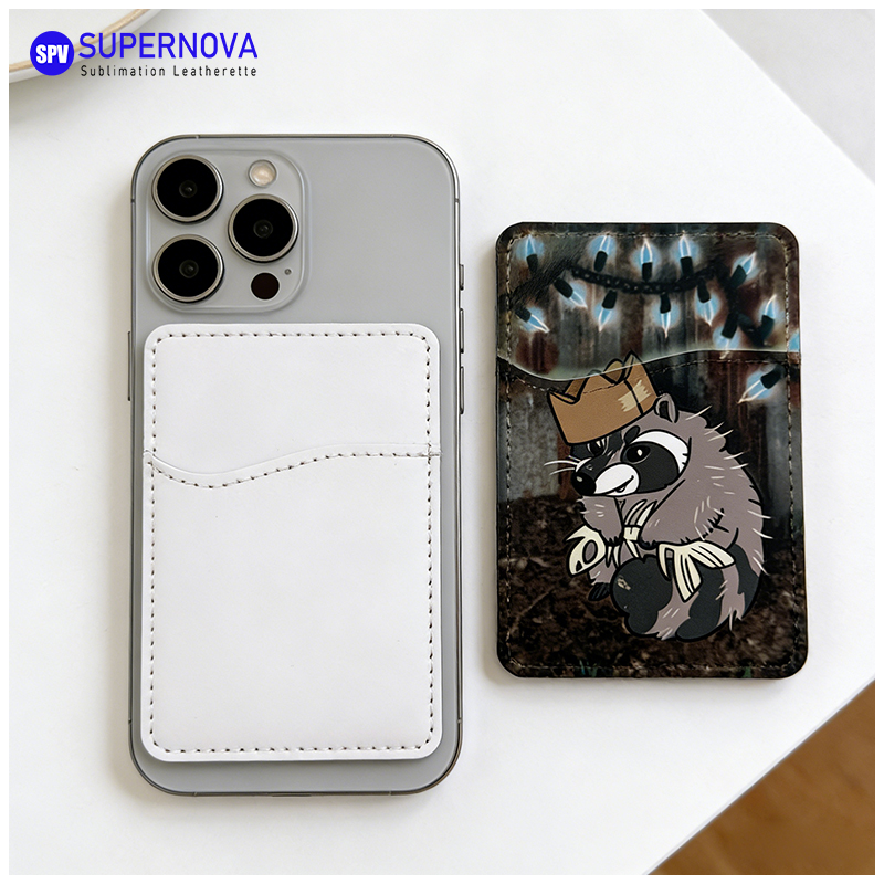 Porte-carte de téléphone en similicuir par sublimation avec aimant