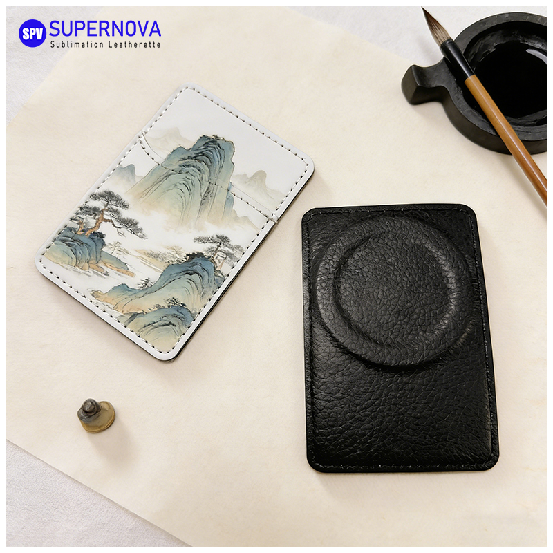 Porte-carte de téléphone en similicuir par sublimation avec aimant