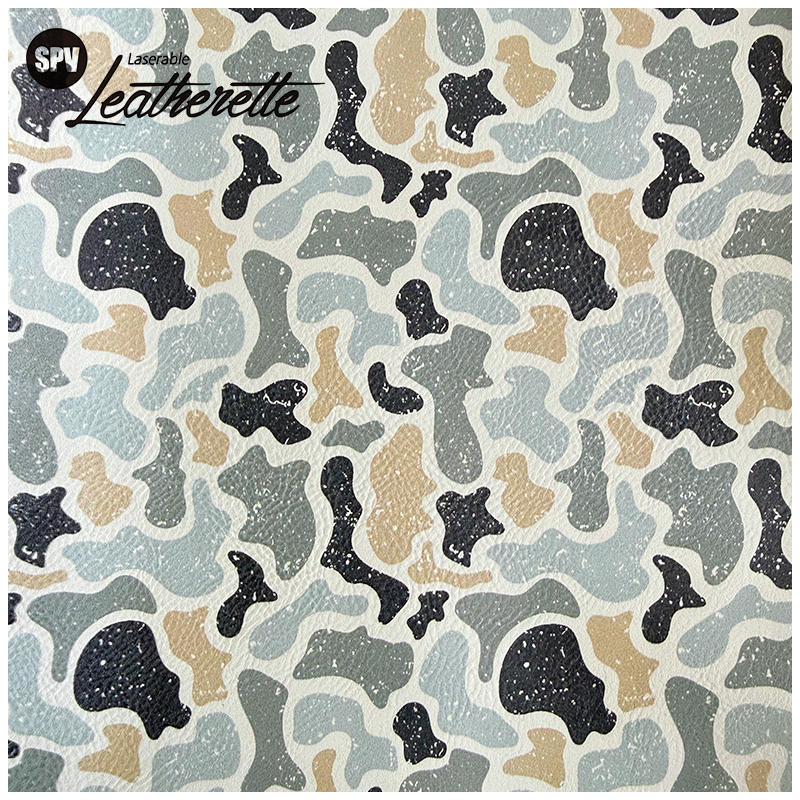 Feuille de similicuir laser laser camouflage avec adhésif/sans adhésif