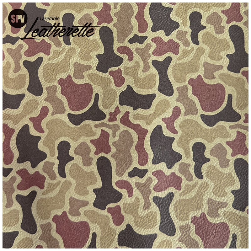 Feuille de similicuir laser laser camouflage avec adhésif/sans adhésif