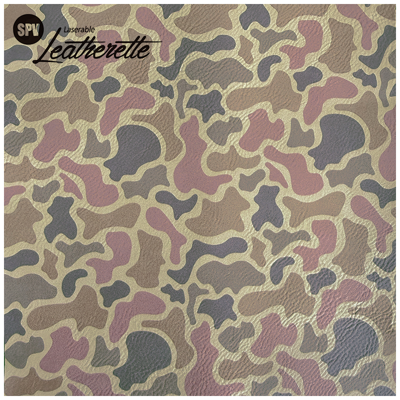 Feuille de similicuir laser laser camouflage avec adhésif/sans adhésif