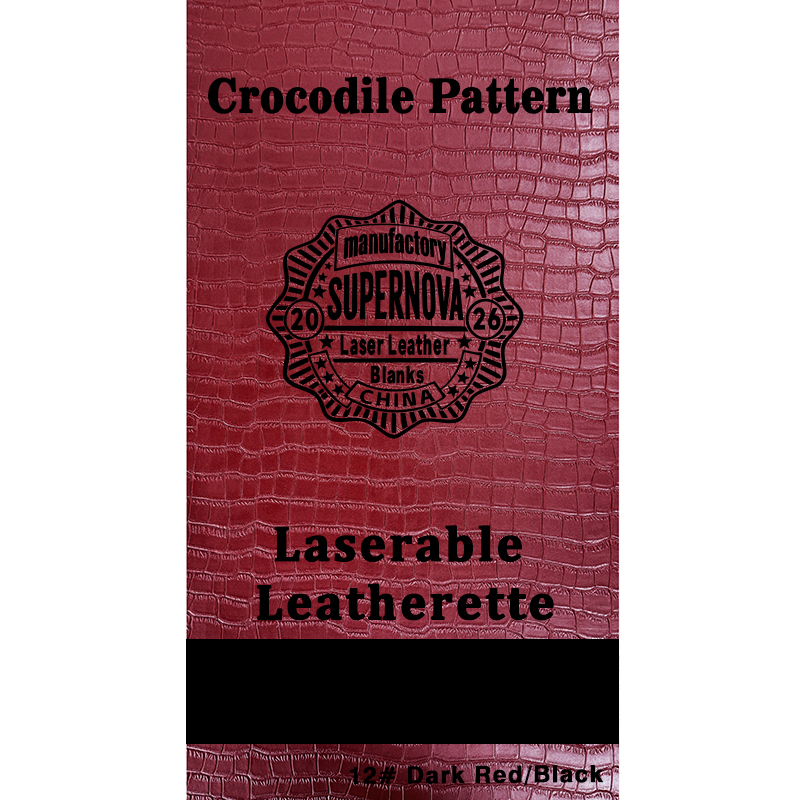 Feuille de similicuir laser gaufré crocodile avec adhésif/sans adhésif