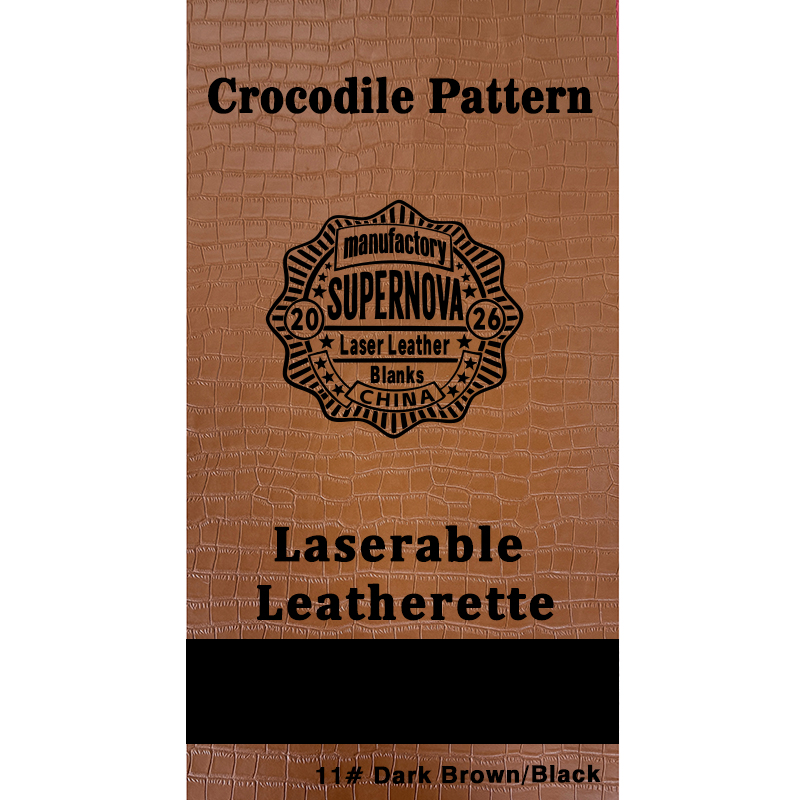 Feuille de similicuir laser gaufré crocodile avec adhésif/sans adhésif