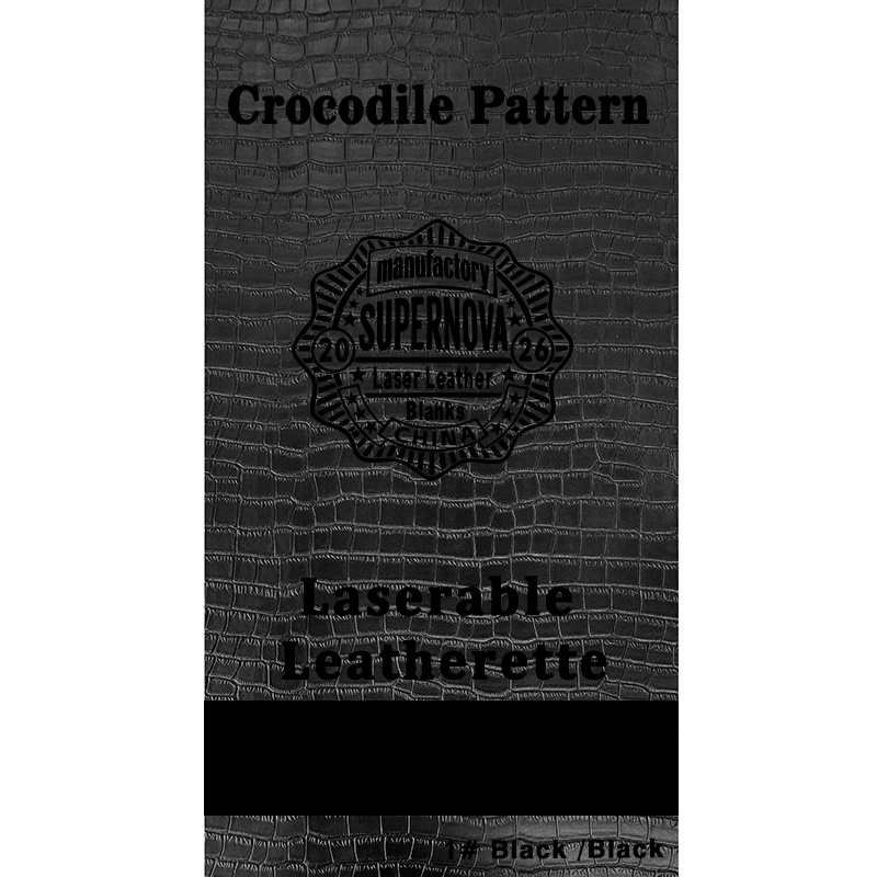 Feuille de similicuir laser gaufré crocodile avec adhésif/sans adhésif