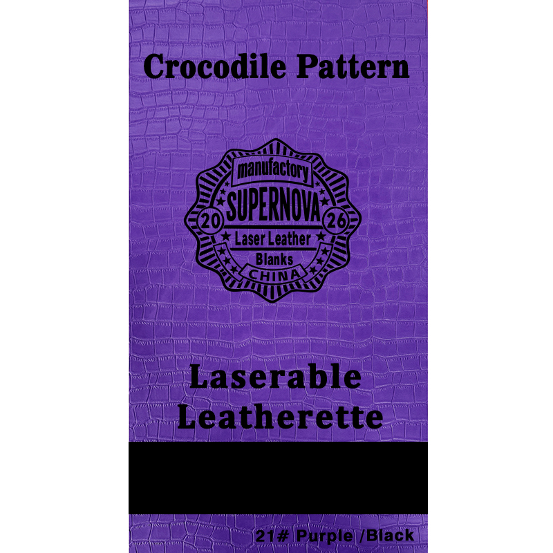 Feuille de similicuir laser gaufré crocodile avec adhésif/sans adhésif