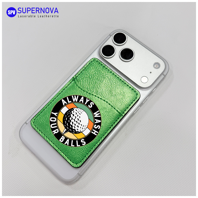 Porte-carte de téléphone en similicuir laser avec aimant