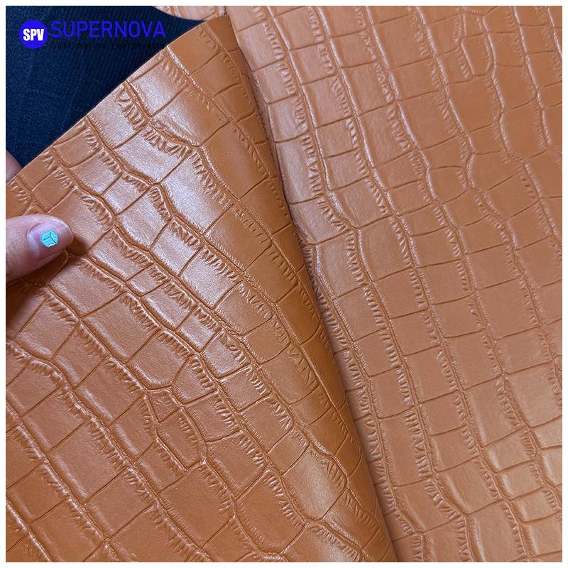 Feuille de similicuir laser gaufré crocodile avec adhésif/sans adhésif