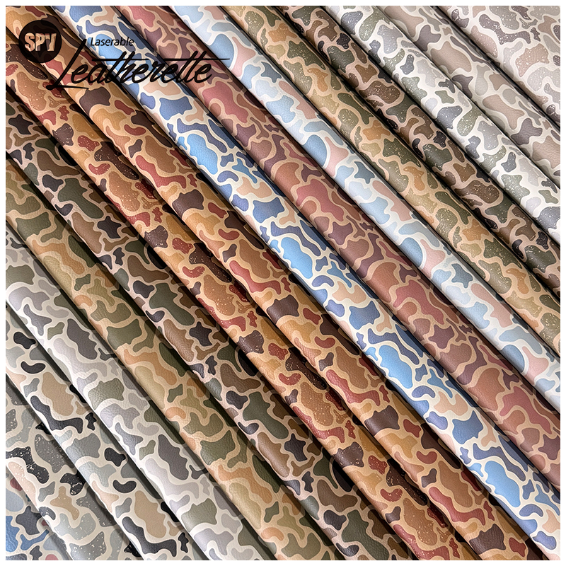 Feuille de similicuir laser laser camouflage avec adhésif/sans adhésif