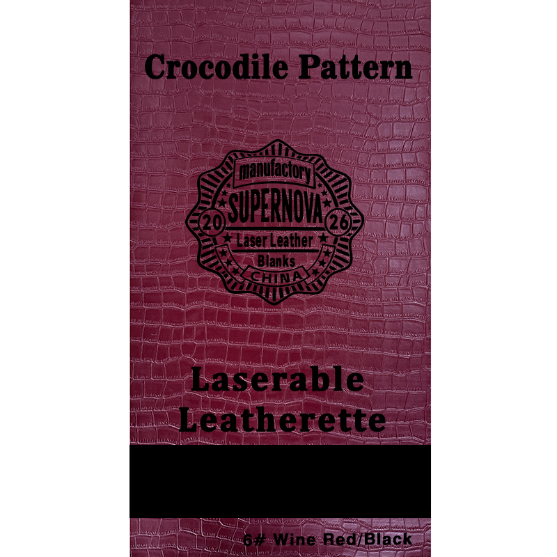 Feuille de similicuir laser gaufré crocodile avec adhésif/sans adhésif