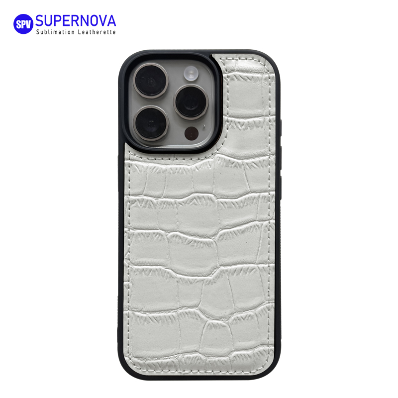 Étui de téléphone en similicuir laserable