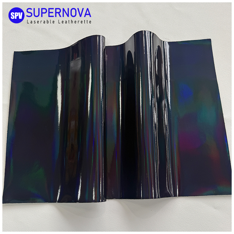Feuille de similicuir holographique laser avec adhésif/sans adhésif