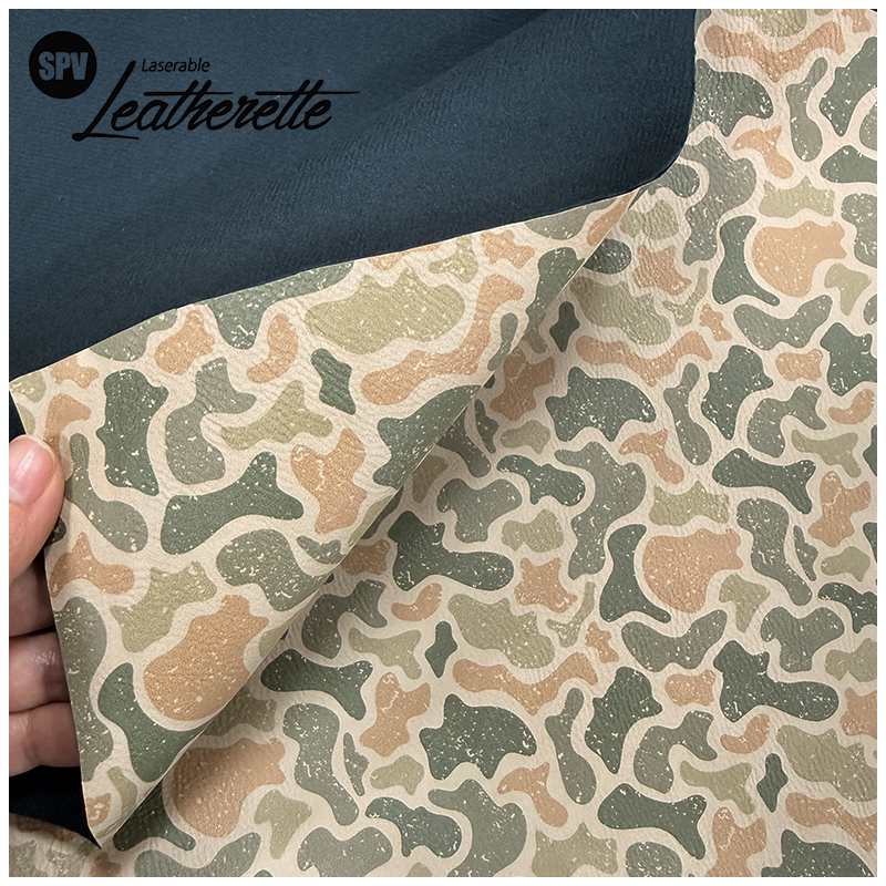 Feuille de similicuir laser laser camouflage avec adhésif/sans adhésif