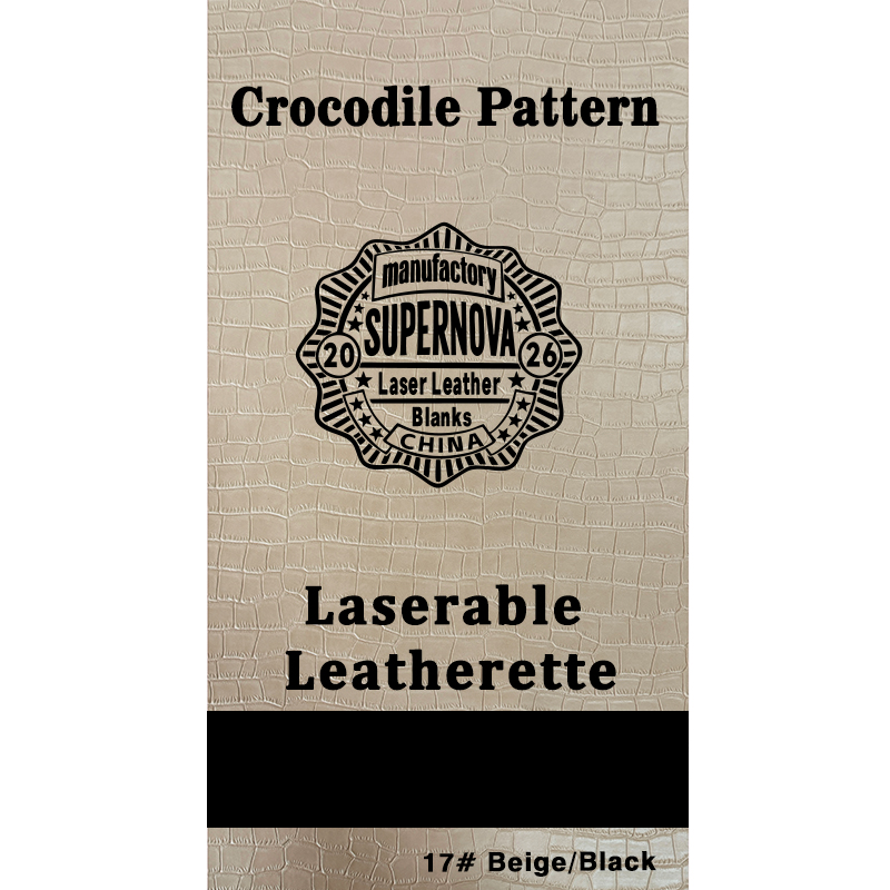 Feuille de similicuir laser gaufré crocodile avec adhésif/sans adhésif