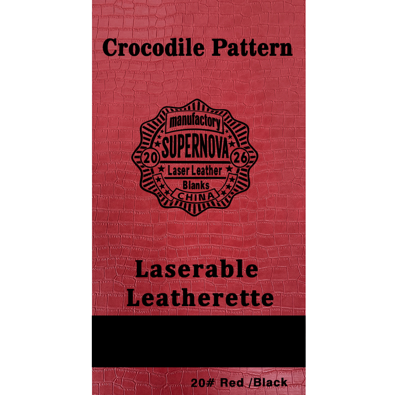 Feuille de similicuir laser gaufré crocodile avec adhésif/sans adhésif