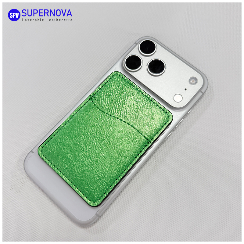 Porte-carte de téléphone en similicuir laser avec aimant