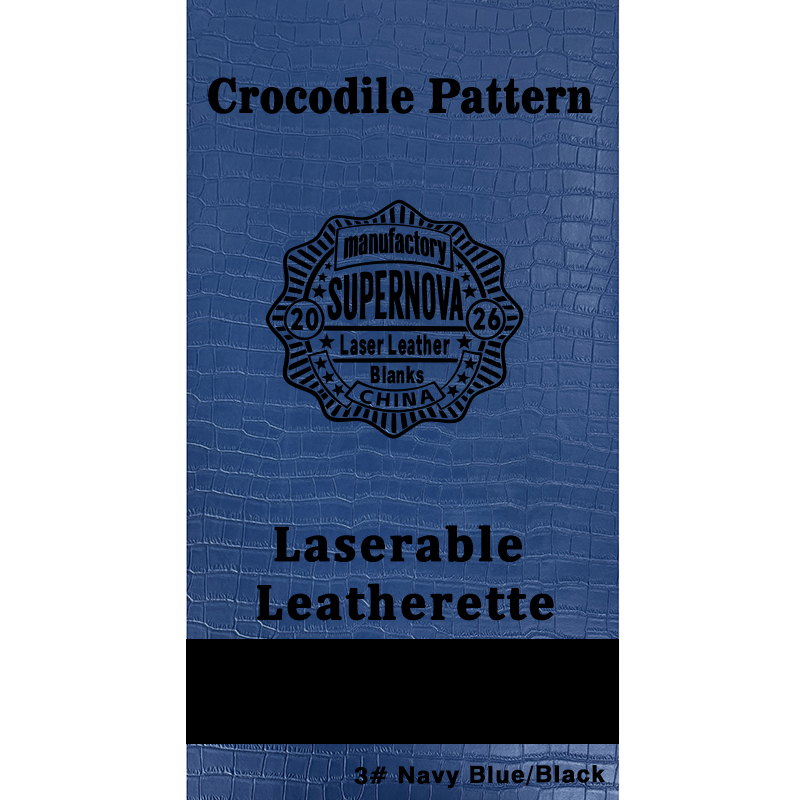 Feuille de similicuir laser gaufré crocodile avec adhésif/sans adhésif