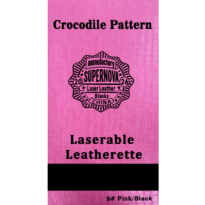 Feuille de similicuir laser gaufré crocodile avec adhésif/sans adhésif