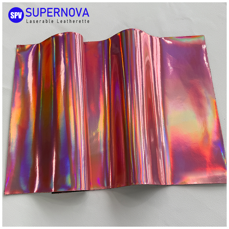 Feuille de similicuir holographique laser avec adhésif/sans adhésif