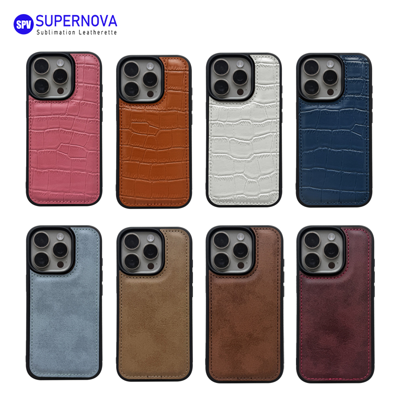 Étui de téléphone en similicuir laserable