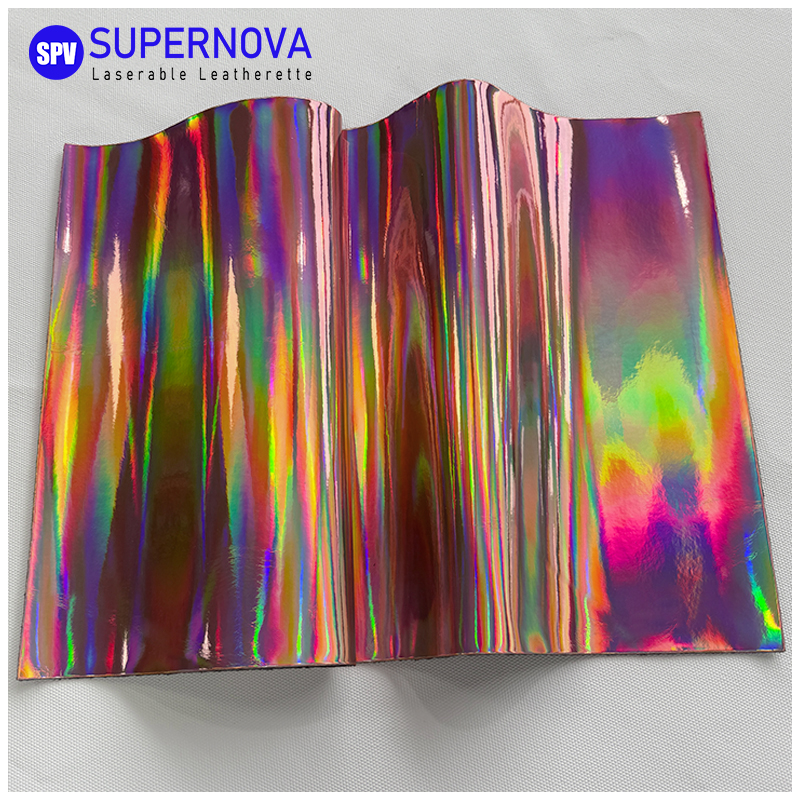 Feuille de similicuir holographique laser avec adhésif/sans adhésif