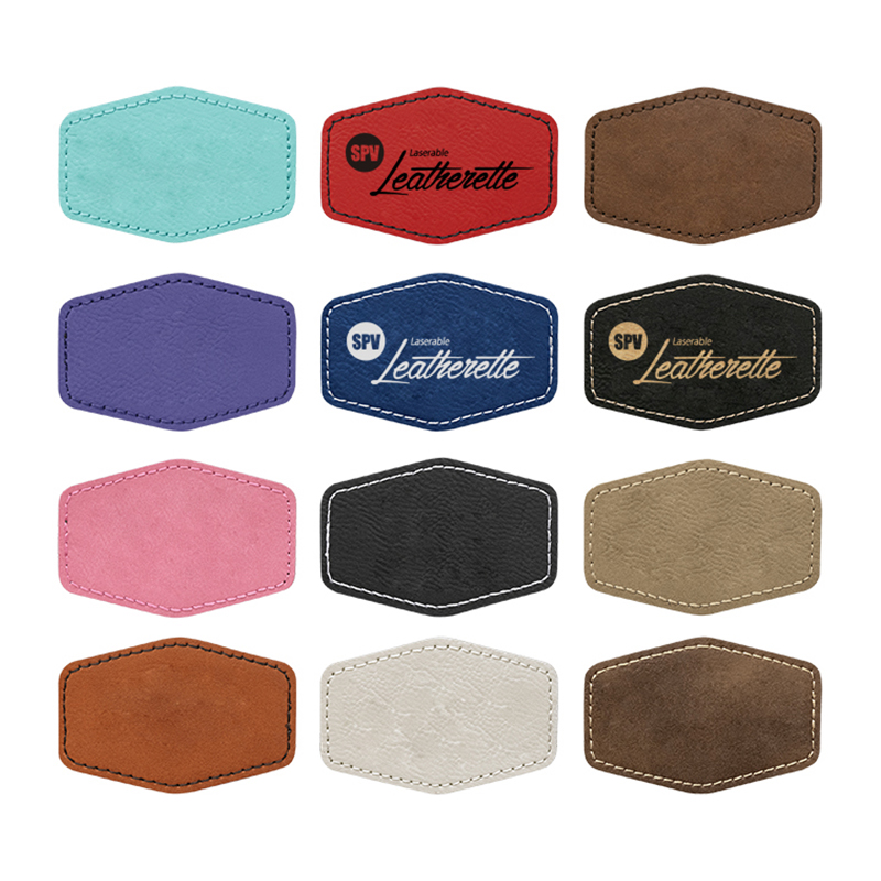 Patchs hexagonaux en similicuir 3' x 2'