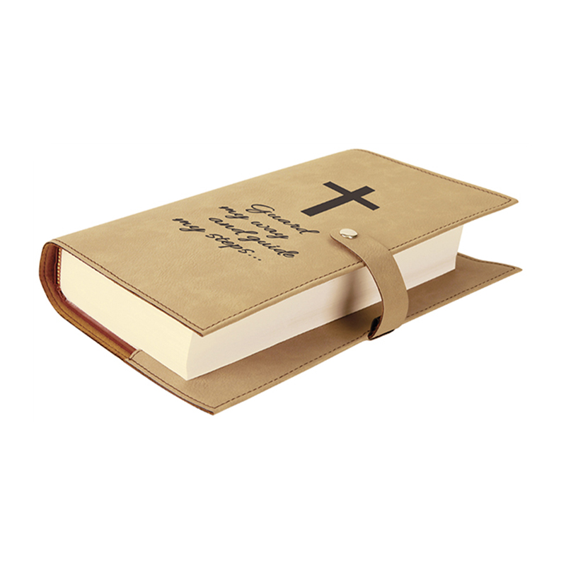 Couverture de livre en similicuir avec fermeture à pression