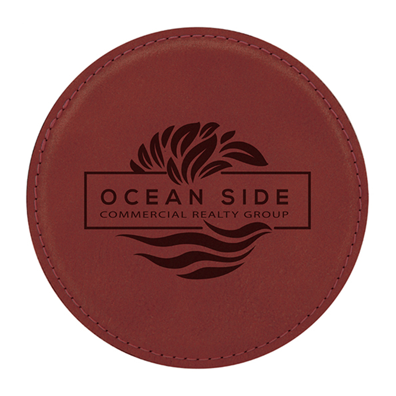 Sous-verres ronds en similicuir
