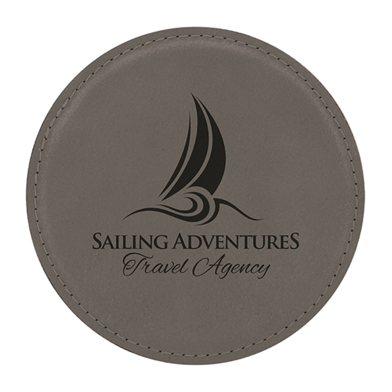 Ensemble de 6 sous-verres ronds en similicuir laserable