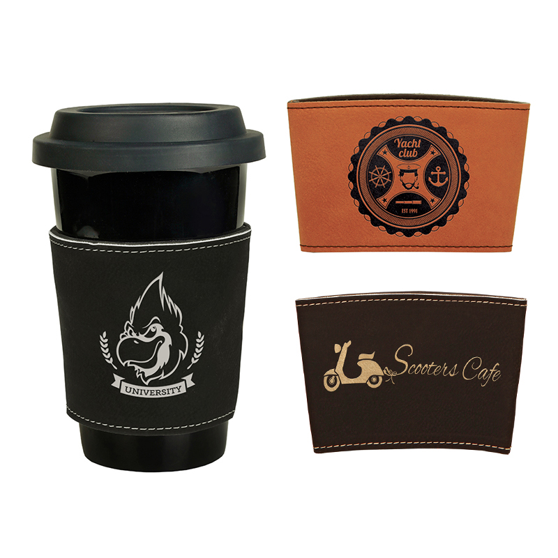 Manchon de tasse en similicuir laserable Manchon de tasse en similicuir laserable