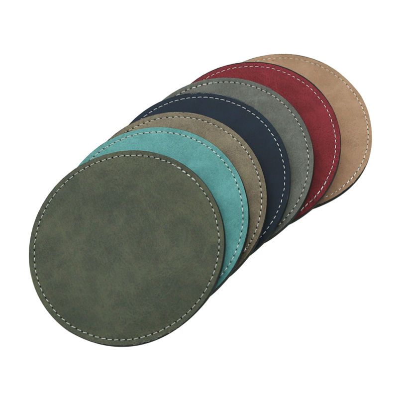 Dessous de verre en cuir PU par sublimation - Rond