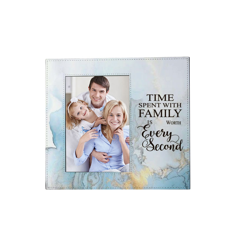 Cadre photo en similicuir par sublimation 4×6'