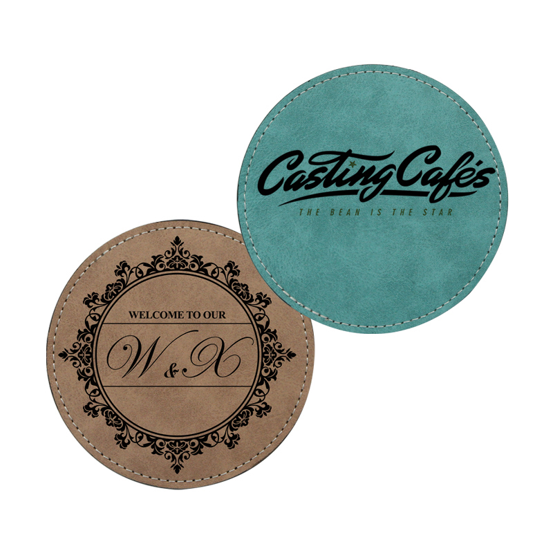 Dessous de verre en cuir PU par sublimation - Rond