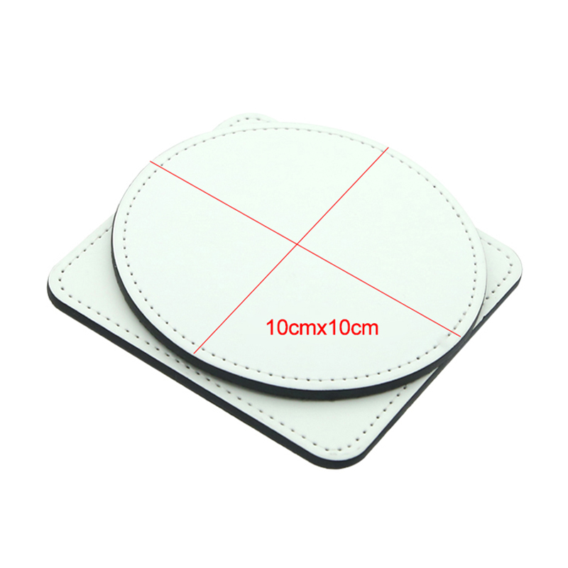 Dessous de verre en cuir PU par sublimation - Rond