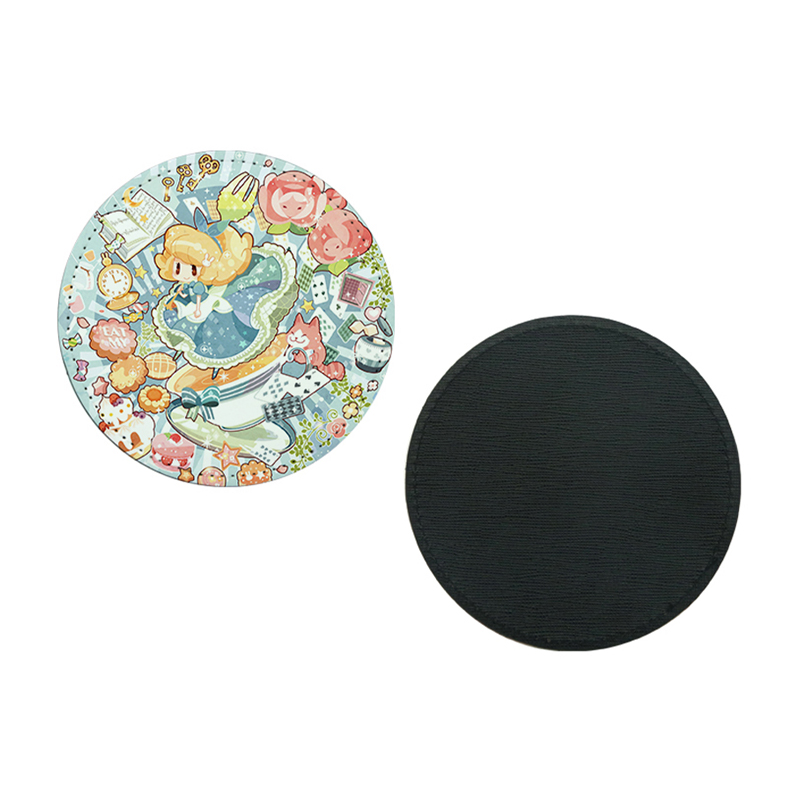 Dessous de verre en cuir PU par sublimation - Rond