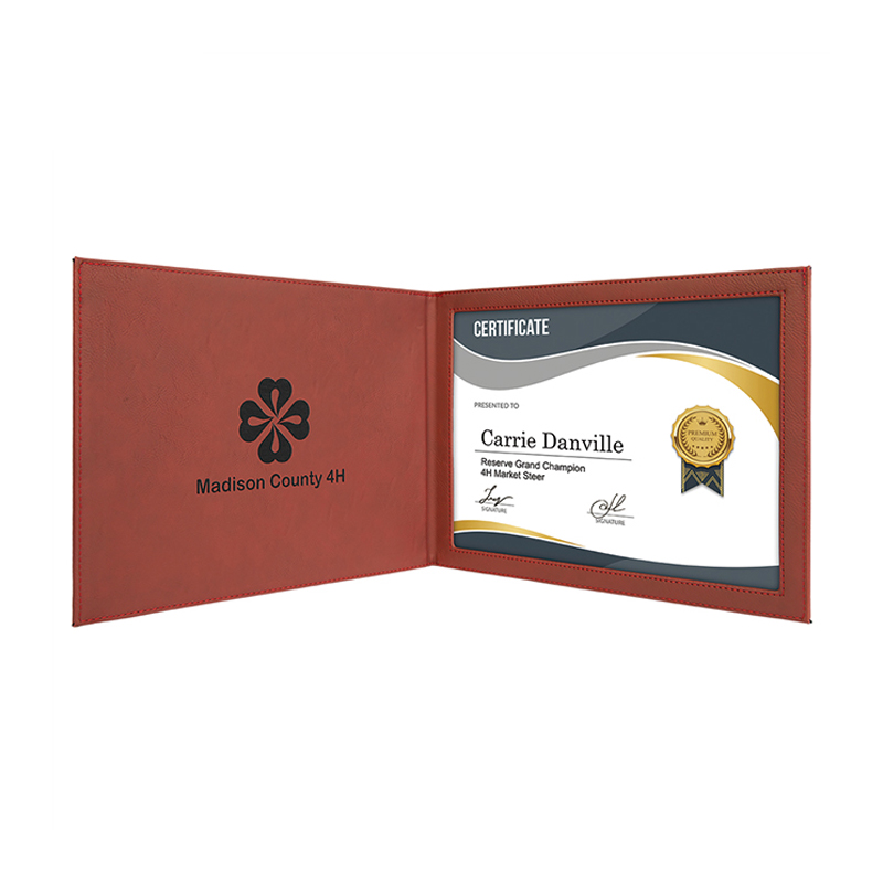 Porte-certificats en similicuir laserisables