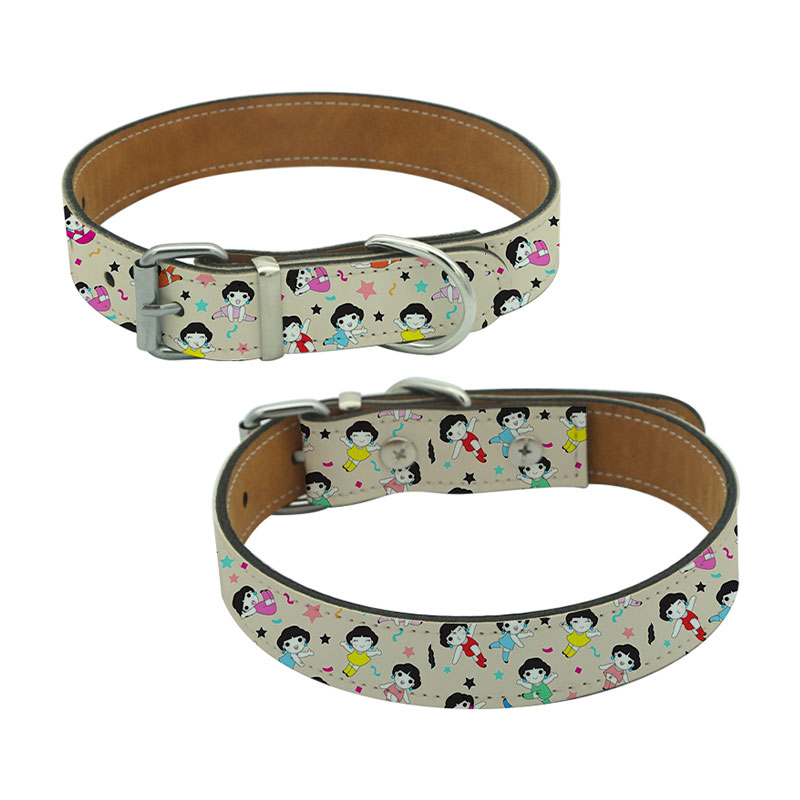 Collier pour chien en similicuir par sublimation - S