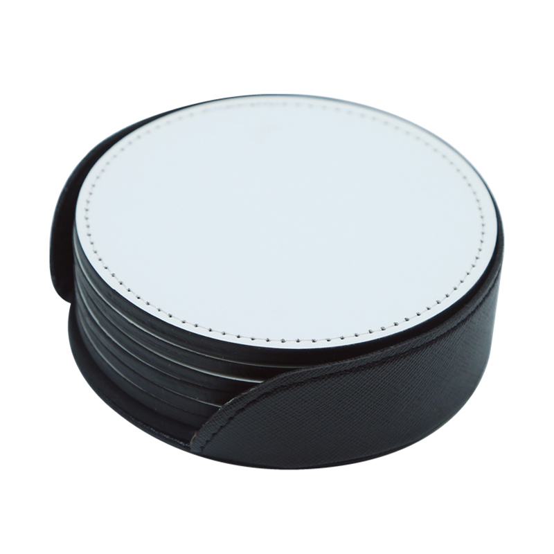 Dessous de verre en cuir PU par sublimation - Rond