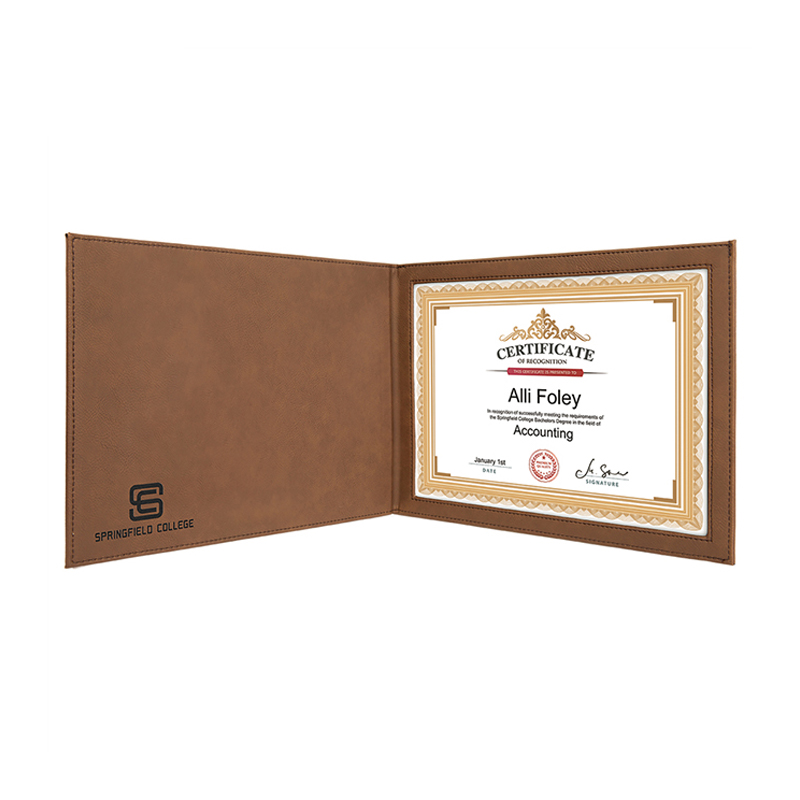 Porte-certificats en similicuir laserisables
