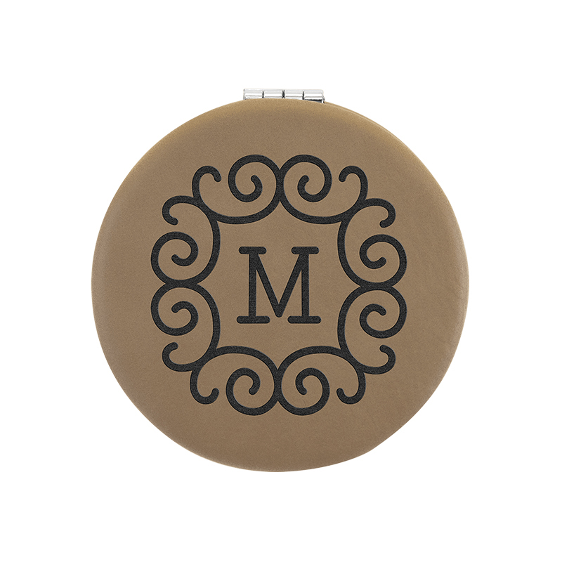 Miroir Compact en Similicuir Laserable