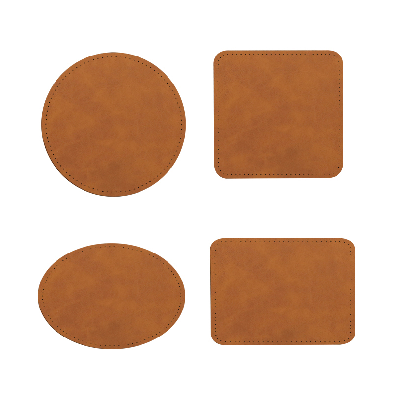 Patchs rectangulaires en similicuir par sublimation de 3 1/2' x 2 1/2' avec adhésif