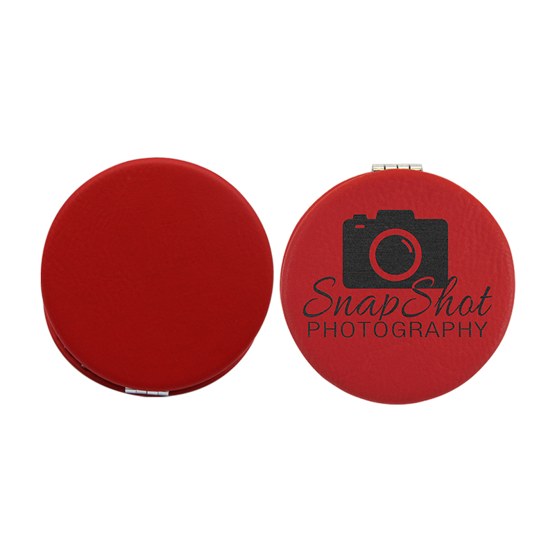 Miroir Compact en Similicuir Laserable