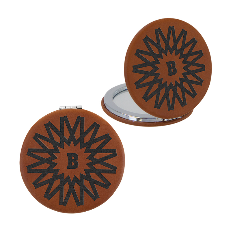 Miroir Compact en Similicuir Laserable